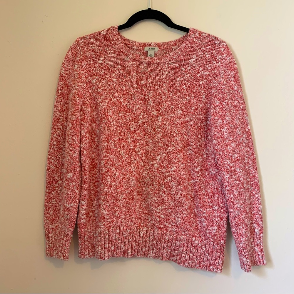 L.L. Bean Red Ochre Marled Sweater